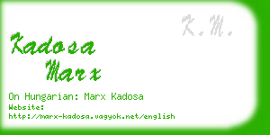 kadosa marx business card